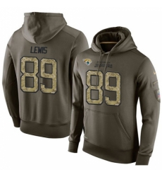 NFL Nike Jacksonville Jaguars 89 Marcedes Lewis Green Salute To Service Mens Pullover Hoodie