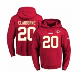 Football Mens Kansas City Chiefs 20 Morris Claiborne Red Name Number Pullover Hoodie