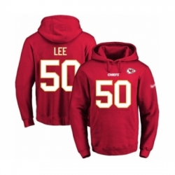 Football Mens Kansas City Chiefs 50 Darron Lee Red Name Number Pullover Hoodie