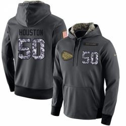 NFL Mens Nike Kansas City Chiefs 50 Justin Houston Stitched Black Anthracite Salute to Service Player Performance Hoodie