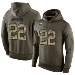 NFL Nike Los Angeles Rams 22 Trumaine Johnson Green Salute To Service Mens Pullover Hoodie