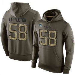 NFL Nike Los Angeles Rams 58 Cory Littleton Green Salute To Service Mens Pullover Hoodie