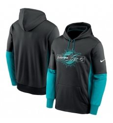 Men Miami Dolphins Black Color Block Fleece Performance Pullover Hoodie Men Miami Dolphins Black Color Block Fleece Performance Pullover Hoodie
