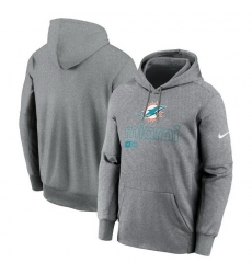 Men Nike Heather Gray Miami Dolphins Performance Pullover Hoodie Men Nike Heather Gray Miami Dolphins Performance Pullover Hoodie