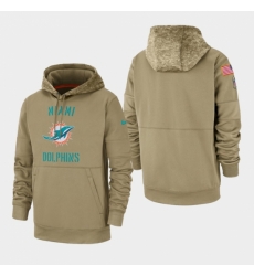 Mens Miami Dolphins Tan 2019 Salute to Service Sideline Therma Pullover Hoodie Mens Miami Dolphins Tan 2019 Salute to Service Sideline Therma Pullover Hoodie