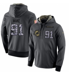 NFL Mens Nike Miami Dolphins 91 Cameron Wake Stitched Black Anthracite Salute to Service Player Performance Hoodie NFL Mens Nike Miami Dolphins 91 Cameron Wake Stitched Black Anthracite Salute to Service Player Performance Hoodie