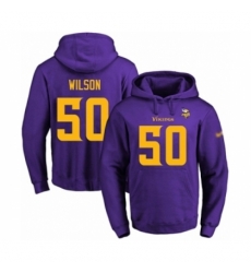 Football Mens Minnesota Vikings 50 Eric Wilson PurpleGold No Name Number Pullover Hoodie