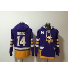 Men Nike Minnesota Vikings Stefon Diggs 14 NFL Winter Thick Hoodie