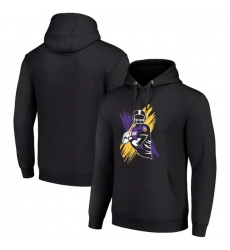 Men Starter Black Minnesota Vikings Player X Fleece Pullover Hoodie