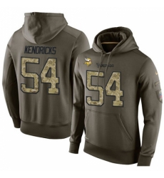 NFL Nike Minnesota Vikings 54 Eric Kendricks Green Salute To Service Mens Pullover Hoodie