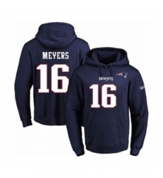 Football Mens New England Patriots 16 Jakobi Meyers Navy Blue Name Number Pullover Hoodie Football Mens New England Patriots 16 Jakobi Meyers Navy Blue Name Number Pullover Hoodie