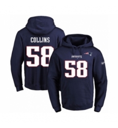 Football Mens New England Patriots 58 Jamie Collins Navy Blue Name Number Pullover Hoodie Football Mens New England Patriots 58 Jamie Collins Navy Blue Name Number Pullover Hoodie