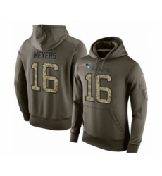 Football New England Patriots 16 Jakobi Meyers Green Salute To Service Mens Pullover Hoodie Football New England Patriots 16 Jakobi Meyers Green Salute To Service Mens Pullover Hoodie