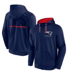 Men New England Patriots Navy Defender Evo Full Zip Hoodie Men New England Patriots Navy Defender Evo Full Zip Hoodie
