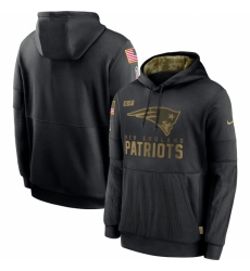 Men New England Patriots Nike 2020 Salute to Service Sideline Performance Pullover Hoodie Black Men New England Patriots Nike 2020 Salute to Service Sideline Performance Pullover Hoodie Black