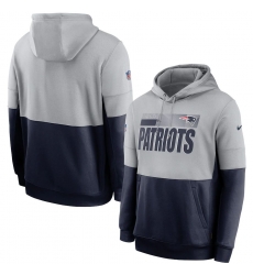Men New England Patriots Nike Sideline Impact Lockup Performance Pullover Hoodie Gray Navy Men New England Patriots Nike Sideline Impact Lockup Performance Pullover Hoodie Gray Navy