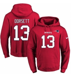 NFL Mens Nike New England Patriots 13 Phillip Dorsett Red Name Number Pullover Hoodie NFL Mens Nike New England Patriots 13 Phillip Dorsett Red Name Number Pullover Hoodie