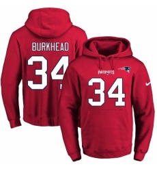 NFL Mens Nike New England Patriots 34 Rex Burkhead Red Name Number Pullover Hoodie NFL Mens Nike New England Patriots 34 Rex Burkhead Red Name Number Pullover Hoodie