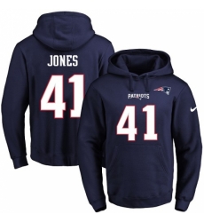 NFL Mens Nike New England Patriots 41 Cyrus Jones Navy Blue Name Number Pullover Hoodie NFL Mens Nike New England Patriots 41 Cyrus Jones Navy Blue Name Number Pullover Hoodie