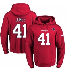 NFL Mens Nike New England Patriots 41 Cyrus Jones Red Name Number Pullover Hoodie NFL Mens Nike New England Patriots 41 Cyrus Jones Red Name Number Pullover Hoodie