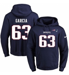NFL Mens Nike New England Patriots 63 Antonio Garcia Navy Blue Name Number Pullover Hoodie NFL Mens Nike New England Patriots 63 Antonio Garcia Navy Blue Name Number Pullover Hoodie