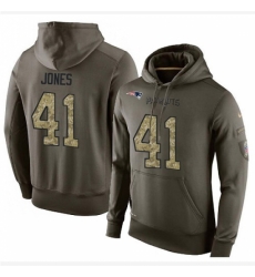 NFL Nike New England Patriots 41 Cyrus Jones Green Salute To Service Mens Pullover Hoodie NFL Nike New England Patriots 41 Cyrus Jones Green Salute To Service Mens Pullover Hoodie