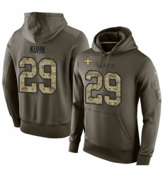 NFL Nike New Orleans Saints 29 John Kuhn Green Salute To Service Mens Pullover Hoodie NFL Nike New Orleans Saints 29 John Kuhn Green Salute To Service Mens Pullover Hoodie