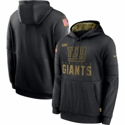 Men New York Giants Nike 2020 Salute to Service Sideline Performance Pullover Hoodie Black