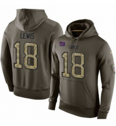 NFL Nike New York Giants 18 Roger Lewis Green Salute To Service Mens Pullover Hoodie