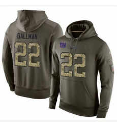 NFL Nike New York Giants 22 Wayne Gallman Green Salute To Service Mens Pullover Hoodie