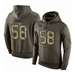NFL Nike New York Giants 58 Carl Banks Green Salute To Service Mens Pullover Hoodie