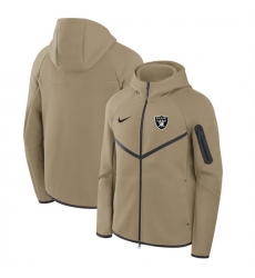 Men Las Vegas Raiders Tan Tech Fleece Full Zip Windrunner Hoodie