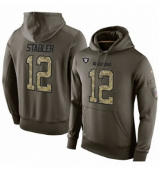 NFL Nike Oakland Raiders 12 Kenny Stabler Green Salute To Service Mens Pullover Hoodie NFL Nike Oakland Raiders 12 Kenny Stabler Green Salute To Service Mens Pullover Hoodie