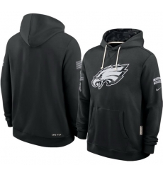Men Philadelphia Eagles Black 2026 Salute to Service Sideline Dri FIT Pullover Hoodie