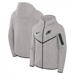 Men Philadelphia Eagles Grey Tech Fleece Windrunner Full Zip Hoodie