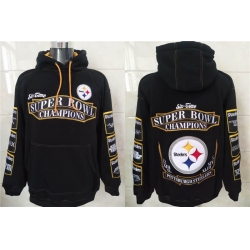 Men Pittsburgh Steelers Six Times Super Bowl Champion Black Stitched Hoodie