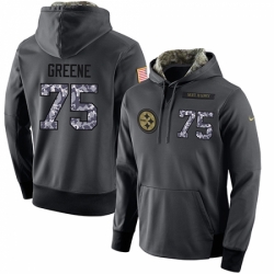 NFL Mens Nike Pittsburgh Steelers 75 Joe Greene Stitched Black Anthracite Salute to Service Player Performance Hoodie