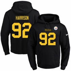 NFL Mens Nike Pittsburgh Steelers 92 James Harrison BlackGold No Name Number Pullover Hoodie