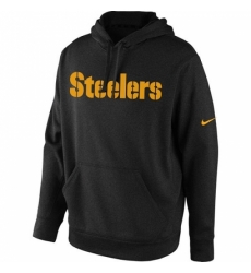 NFL Mens Pittsburgh Steelers Nike Black KO Wordmark Performance Hoodie