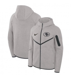 Men San Francisco 49ers Grey Tech Fleece Windrunner Full Zip Hoodie Men San Francisco 49ers Grey Tech Fleece Windrunner Full Zip Hoodie