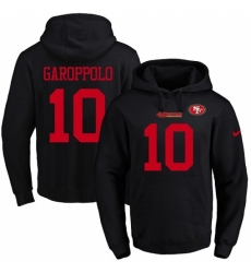 NFL Mens Nike San Francisco 49ers 10 Jimmy Garoppolo Black Name Number Pullover Hoodie
