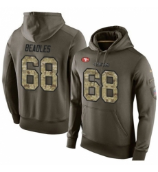 NFL Nike San Francisco 49ers 68 Zane Beadles Green Salute To Service Mens Pullover Hoodie