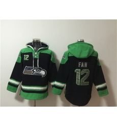 Men Seattle Seahawks 12 Fan Black Ageless Must Have Lace Up Pullover Hoodie Men Seattle Seahawks 12 Fan Black Ageless Must Have Lace Up Pullover Hoodie