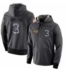 NFL Mens Nike Tampa Bay Buccaneers 3 Jameis Winston Stitched Black Anthracite Salute to Service Player Performance Hoodie NFL Mens Nike Tampa Bay Buccaneers 3 Jameis Winston Stitched Black Anthracite Salute to Service Player Performance Hoodie