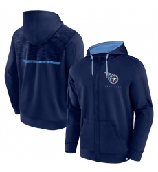 Men Tennessee Titans Navy Defender Evo Full Zip Hoodie Men Tennessee Titans Navy Defender Evo Full Zip Hoodie