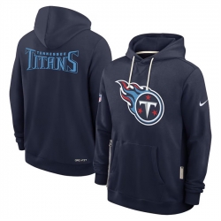 Men Tennessee Titans Navy Sideline Standard Issue Initial Home Dri FIT Pullover Hoodie