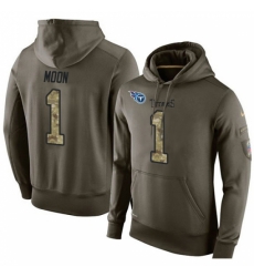 NFL Nike Tennessee Titans 1 Warren Moon Green Salute To Service Mens Pullover Hoodie NFL Nike Tennessee Titans 1 Warren Moon Green Salute To Service Mens Pullover Hoodie