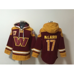 Men Washington Commanders 17 Terry McLaurin Burgundy Ageless Must Have Lace Up Pullover Hoodie