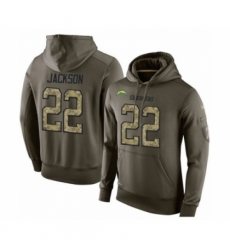 Football Los Angeles Chargers 22 Justin Jackson Green Salute To Service Mens Pullover Hoodie Football Los Angeles Chargers 22 Justin Jackson Green Salute To Service Mens Pullover Hoodie