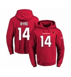 Football Mens Arizona Cardinals 14 Damiere Byrd Red Name Number Pullover Hoodie